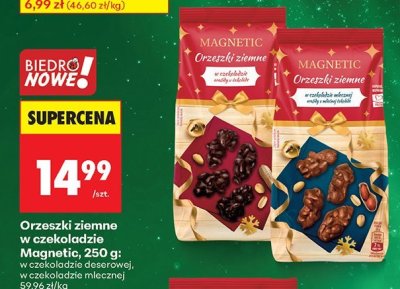 Orzeszki ziemne w czekoladzie 250 g w czekoladzie mlecznej promocja w Biedronka