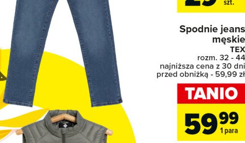Spodnie męskie jeans 32-40 Tex promocja