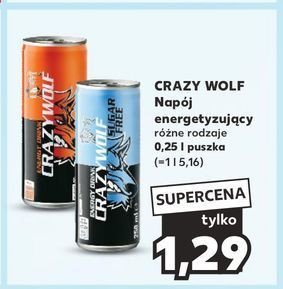 Napój energetyczny bez cukru Crazywolf promocja w Kaufland