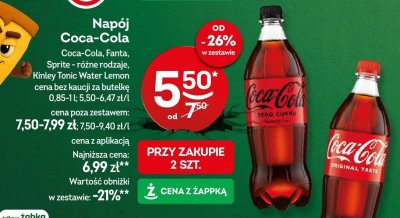 Napój Coca-Cola różne rodzaje promocja w Żabka