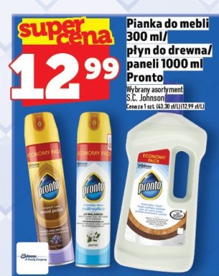 Pianka do mebli 300 ml / do mycia drewna / paneli 1000 ml Pronto promocja w TOPAZ