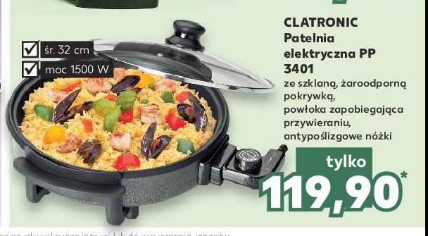 Patelnia elektryczna 3401 Clatronic promocja