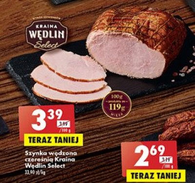 Szynka wędzona z czereśnią Kraina wędlin select promocja