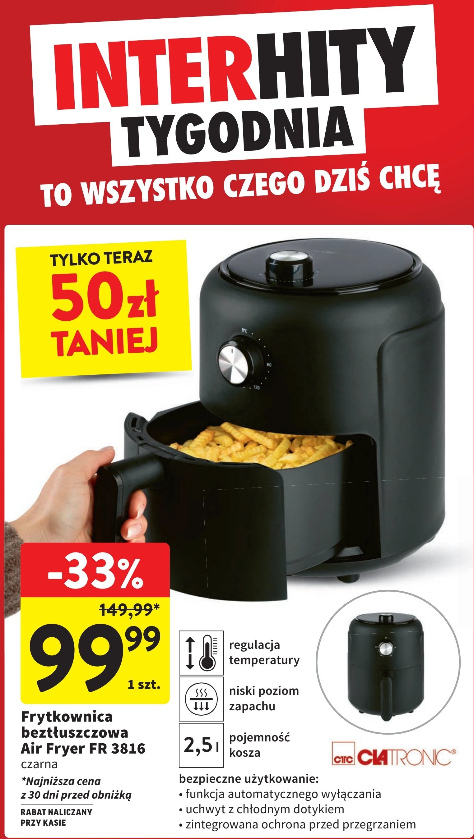 Frytownica fr 3816 Clatronic promocja w Intermarche