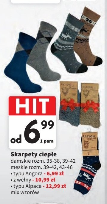 Skarpety angora m臋skie promocja