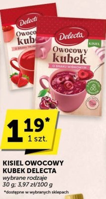 Kisiel owocowy Kubek Delecta wybrane rodzaje promocja w Groszek
