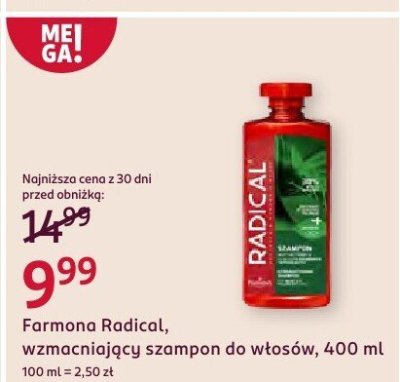 Szampon Farmona Radical wzmacniający do włosów, 400 ml promocja w Rossmann
