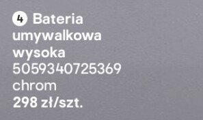 Bateria umywalkowa wysoka Levanna chrom promocja w Castorama