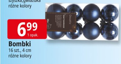 Bombki 16 szt., 4 cm różne kolory promocja w Leclerc