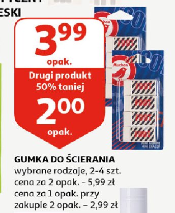 Gumki do ścierania Auchan różnorodne (logo czerwone) promocja
