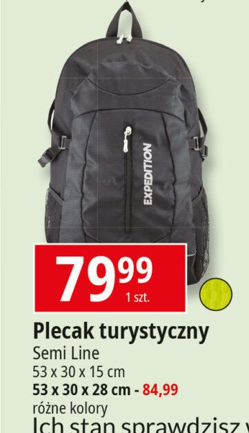 Plecak turystyczny 53 x 30 x 15 cm Semi line promocja w Leclerc