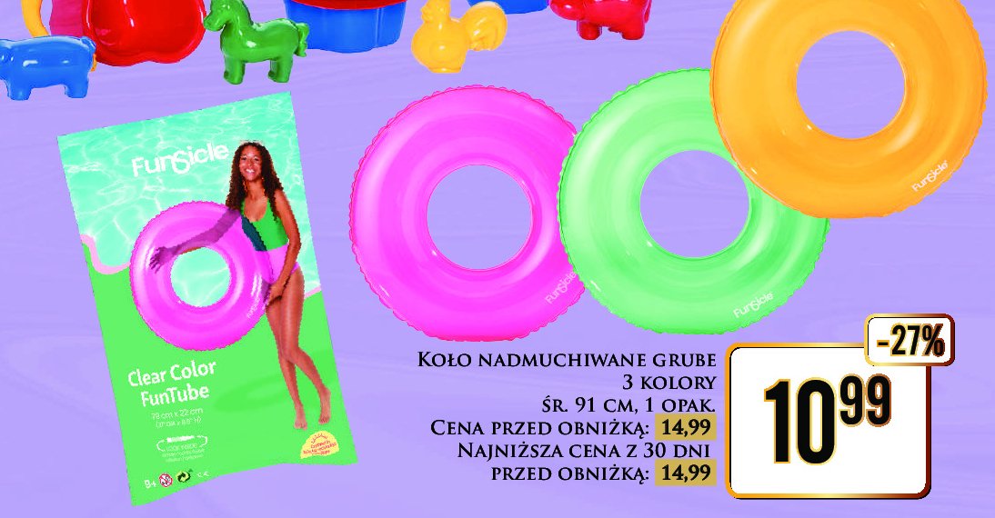 Koło nadmuchiwane 91 cm promocja w Dino