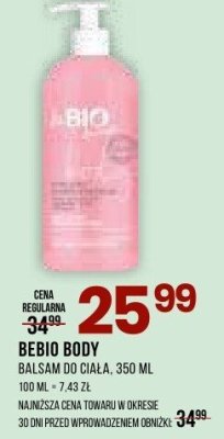 Mleczko Bebio Body do ciała, 350 ml promocja w Drogerie Natura