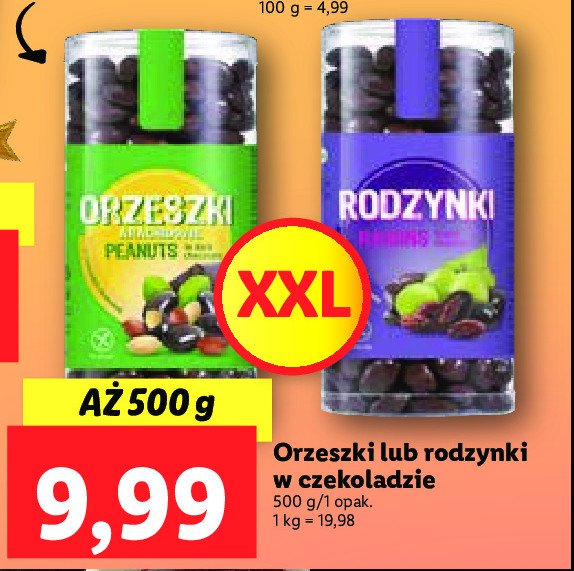 Orzechy w czekoladzie promocja w Aldi