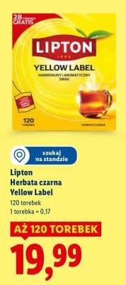 Herbata czarna Yellow Label  promocja w Lidl