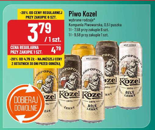 Piwo Kozel bily lehky promocja w POLOmarket