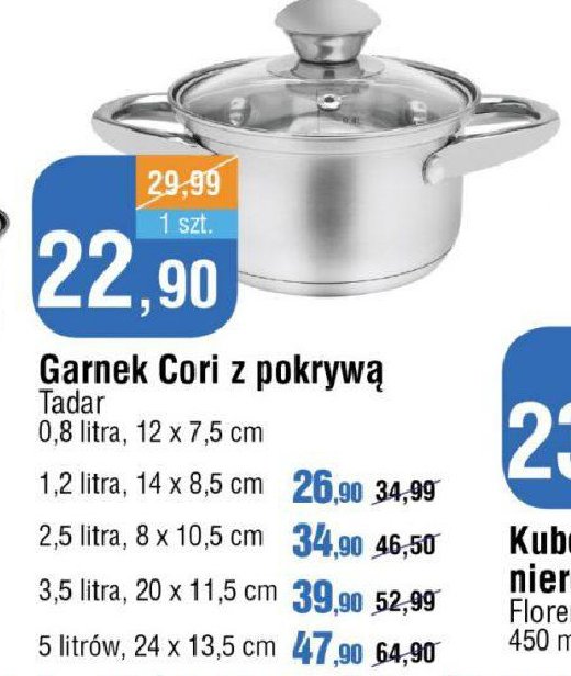 Garnek cori z pokryw膮 偶aroodporn膮 800 ml Tadar promocja