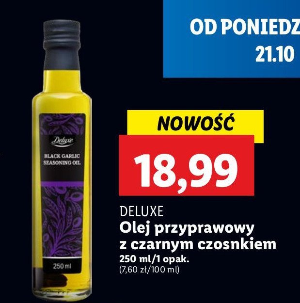 Olej przyprawowy z czarnym czosnkiem Deluxe promocja