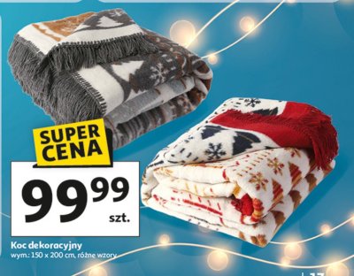 Koc dekoracyjny różne wzory promocja w Auchan
