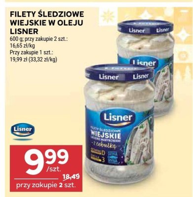 Filety śledziowe miejskie w oleju Lisner promocja w Stokrotka