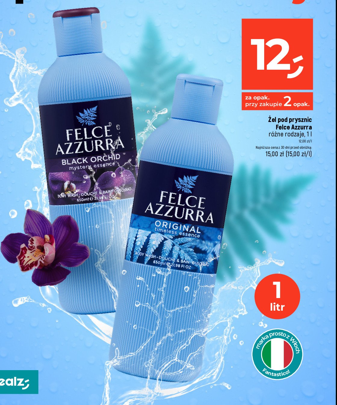 Żel do kąpieli black orchid Felce azzurra promocja