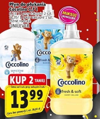 Płyn do płukania Płyn do płukania Coccolino 1.7 l UNILEVER promocja w Prim Market