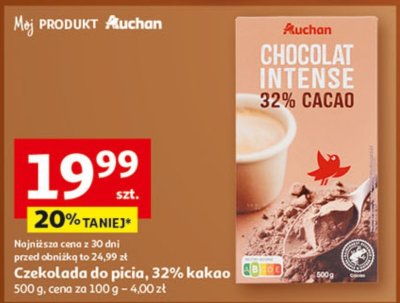 Czekolada do picia Auchan, 32% kakao promocja w Auchan