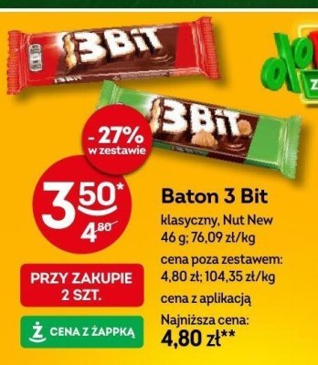 Baton 3 Bit klasyczny, Nut New promocja w Żabka
