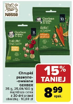 Chrupki pszenno-owsiane marchewka pomarańcza Gerber organic promocja