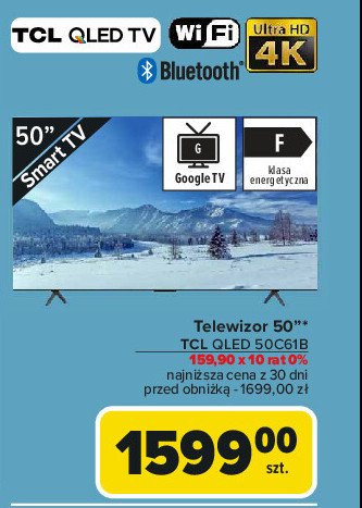 Telewizor qled 50c61b Tcl promocja w Carrefour