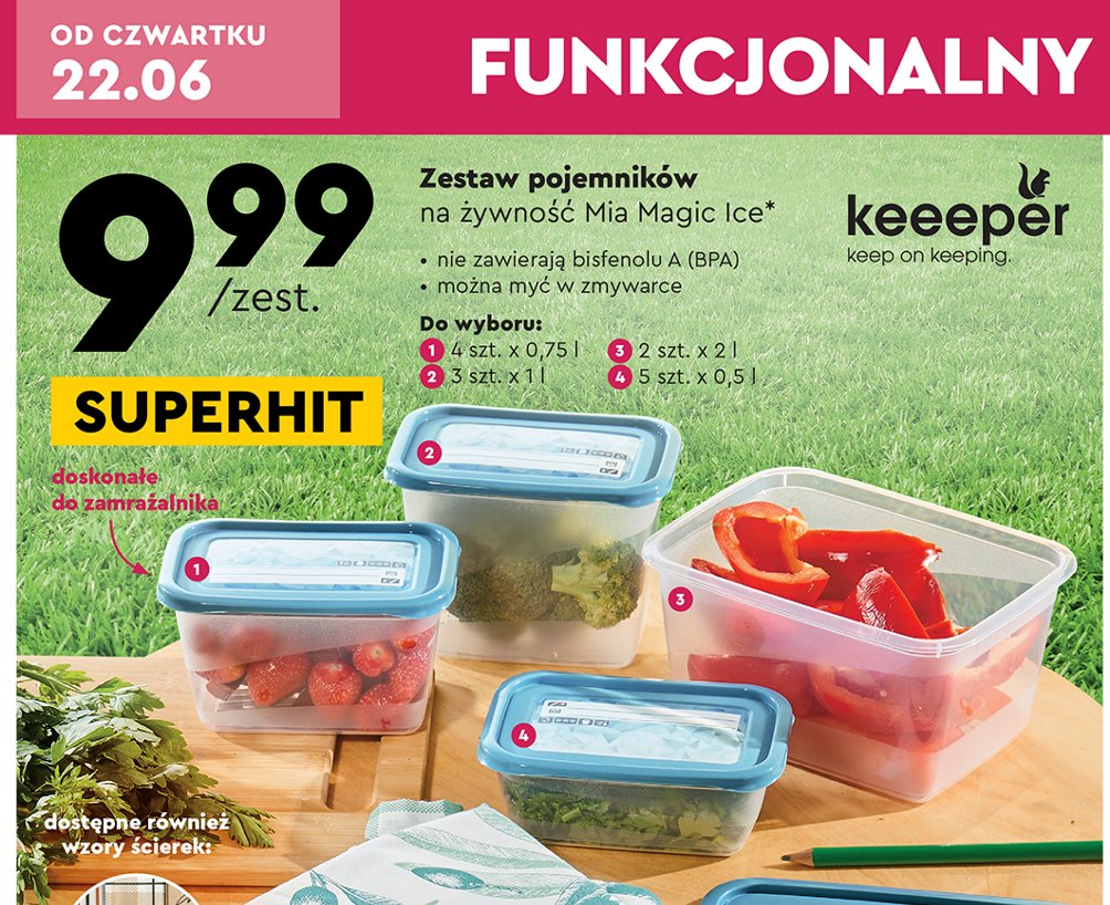 Zestaw pojemników na żywność mia 500 ml Keeeper promocja