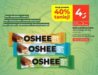 Baton proteinowy Oshee, różne rodzaje, 48-49 g promocja w Dealz