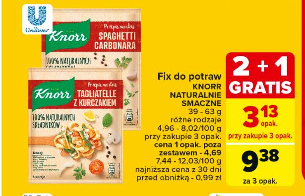 Spaghetti carbonara KNORR PRZEPIS NA DZIŚ promocja