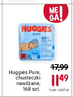 Chusteczki nawilżane extra care Huggies pure promocje