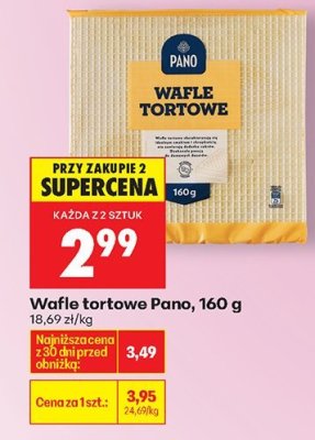 Wafle tortowe Pano, 160 g promocja w Biedronka