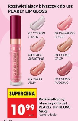 Rozświetlający błyszczyk do ust PEARLY LIP GLOSS Niuqi promocja w Biedronka