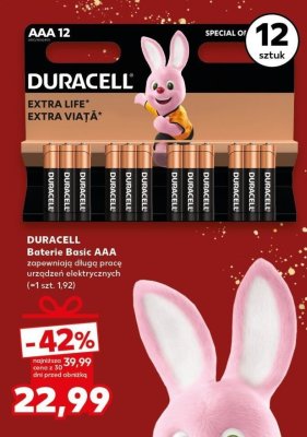 DURACELL Baterie Basic AAA zapewniają długą pracę urządzeń elektrycznych promocja w Kaufland
