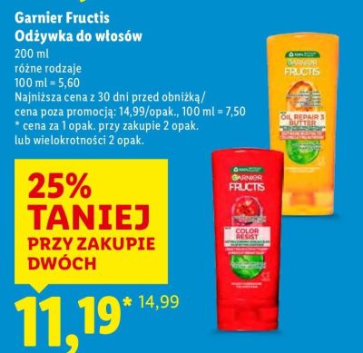 Odżywka do włosów Garnier Fructis promocja w Lidl