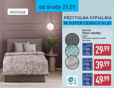 Pościel z mikrofibry 140x200 + 70x80 cm promocja w Aldi