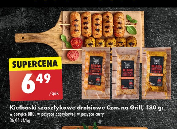 Kie艂baski szasz艂ykowe drobiowe w posypce curry Czas na grill promocja