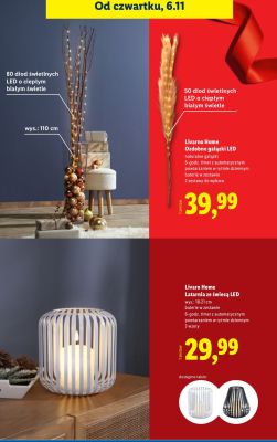 Ozdobne gałązki LED Livarno Home naturalne gałązki 50 diod świetlnych LED o ciepłym białym świetle promocja w Lidl