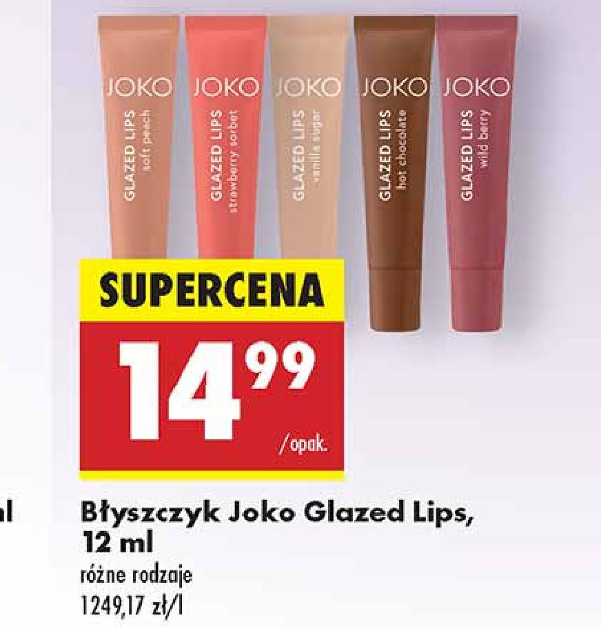 Błyszczyk do ust strawberry sorbet Joko Joko make-up promocja w Biedronka