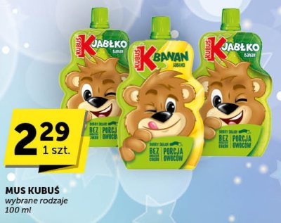 Mus owocowy Kubuś Jabłko wybrane rodzaje promocja w Groszek