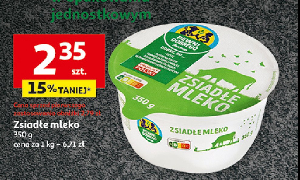 Mleko zsiadłe Auchan pewni dobrego promocja w Auchan