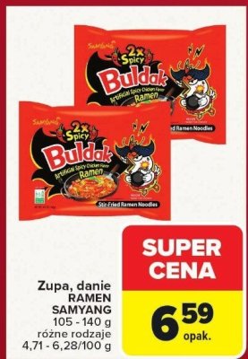 Zupa, danie ramen Samyang promocja w Carrefour