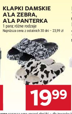 Klapki a'la zebra promocja w Stokrotka