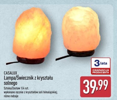 Lampa/Świecznik z kryształu solnego CASALUX promocja w Aldi