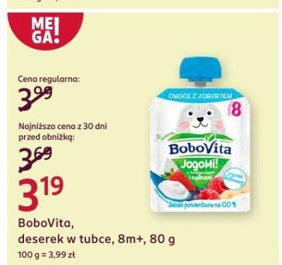 Deserek w tubce BoboVita promocja w Rossmann
