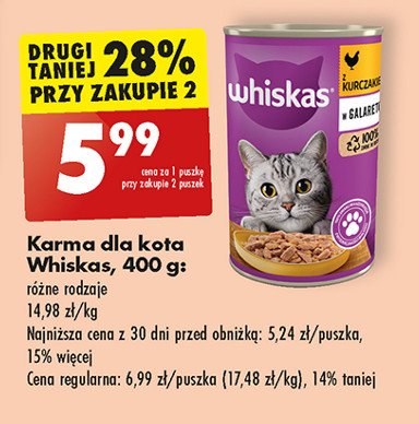 Karma dla kota drobiowa Whiskas promocja
