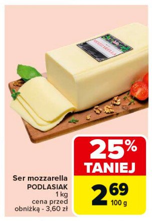 Ser mozzarella Podlasiak promocja w Carrefour Market